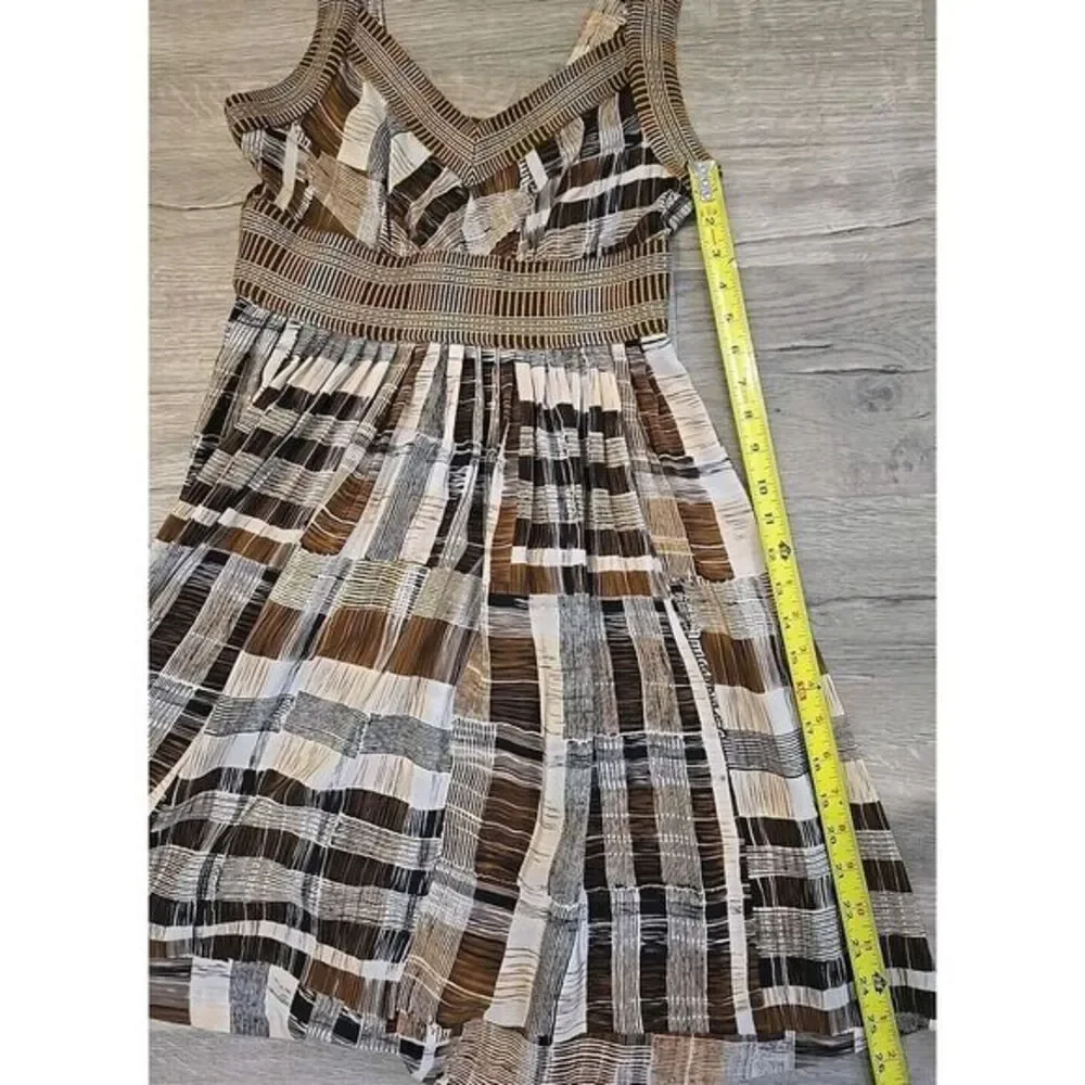 Plenty By Tracy Reese Dress Petite Silk Fit &‎ Flare Mini Bohemian Preppy Plaid